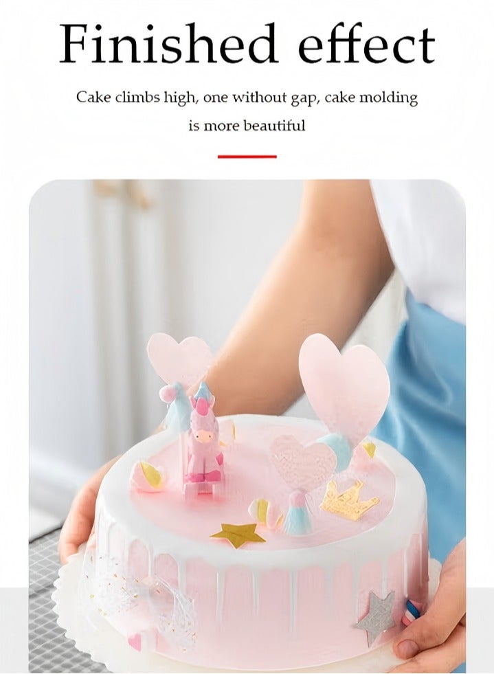 DUNISO 5 قطع من قوالب الكعك الدائرية، مصنوعة من سبائك الألمنيوم لزيادة الارتفاع، صينية خبز، قاعدة قابلة للفك، تصميم حافة ملتفة، مناسبة لصنع كعكة الجبن المخبوزة، فضي - Image 5