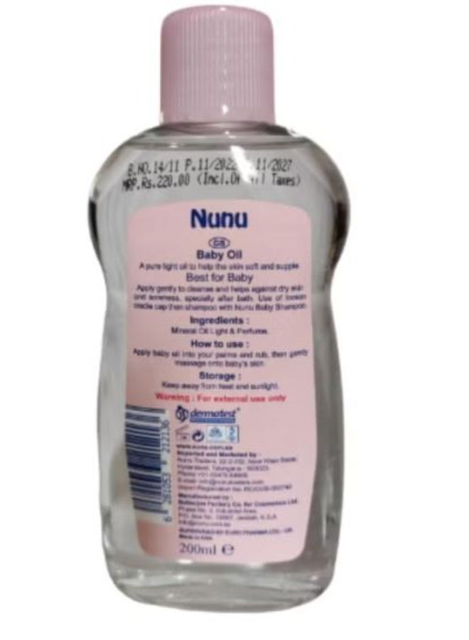 نونو زيت الأطفال - عناية نقية وخفيفة ببشرة الأطفال، مرطبة وناعمة، مكونات طبيعية، 200 مل (عبوة من قطعتين) - Image 4