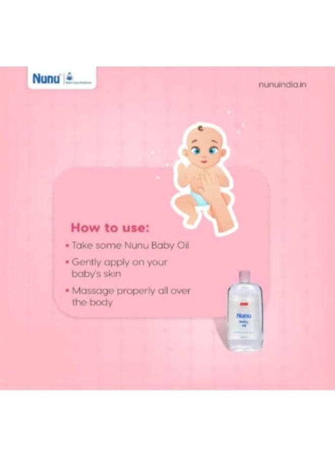 نونو زيت الأطفال - عناية نقية وخفيفة ببشرة الأطفال، مرطبة وناعمة، مكونات طبيعية، 200 مل (عبوة من قطعتين) - Image 5