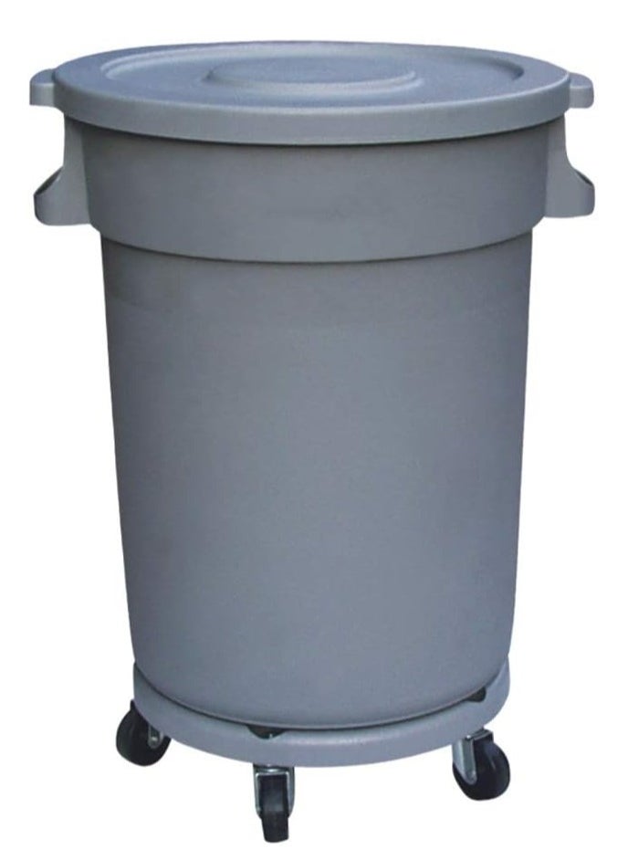 Generic Mobile Round Garbage Bin | Functional Storage & Garbage Disposal Container | Durable Plastic | Easily Maneuverable With 360 Degree Swivel Wheels | Suitable For Indoor & Outdoor Settings | 120 Liters  - Image 1