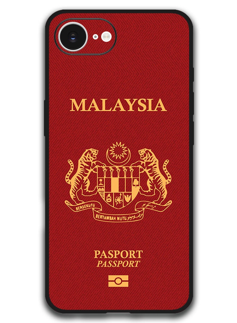 Theodor Case Compatible with Apple iPhone 17e / 16e 6.1 Inch Protection Shockproof Bumper Cover - Malaysia Passport - Image 1