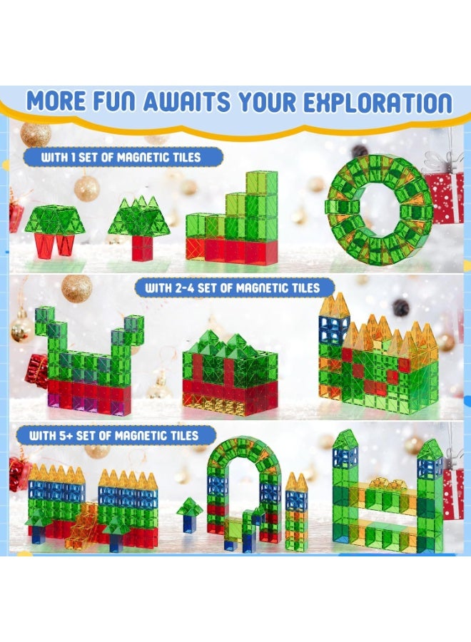 Magnetic Tiles for Kids, 100pcs Magnetic Blocks Building Sensory Montessori Toys STEM Educational Magnet Toy for Toddler Preschool Learning Construction Toys for Boys Girls Ages 3-8 - Image 3
