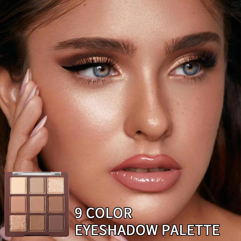 Erinde 9 Colors Eyeshadow Palette, Matte Shimmer Glitter Eye Shadow Palette Makeup, Highly Pigmented Long Lasting Waterproof, Natural Neutral Nude Eyeshadow Makeup Pallet, Chocolate Brown - Image 3
