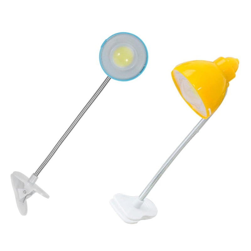 2pcs Mini Clip On Desk Lamp Eye Caring LED Reading Light For Study Office Home - Image 2