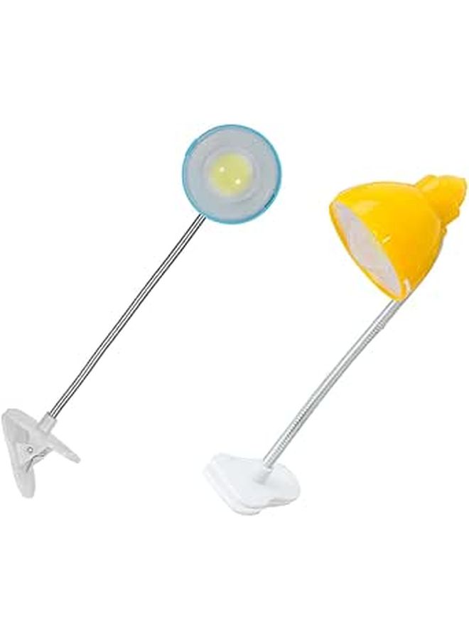 2pcs Mini Clip On Desk Lamp Eye Caring LED Reading Light For Study Office Home - Image 1