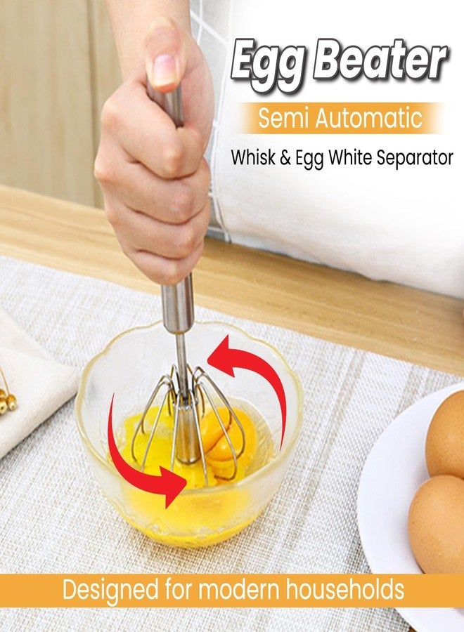 PIHARVA Stainless Steel Hand Push Egg Beater – Semi-Automatic Manual Whisk for Kitchen, Coffee, Lassi, Cream Hand Blender Tool for Whisking, Blending & Stirring - Image 3