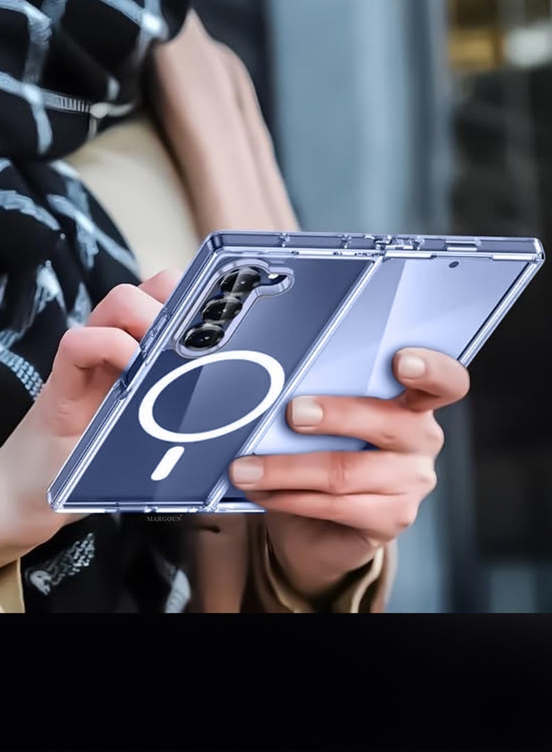 JAJEEK Transparent MagSafe Case for Samsung Galaxy Z Fold 7 with Magnetic Ring, Dual-Part Protective Cover, Slim Hinge-Compatible Design & Shockproof Clear Back – Scratch-Resistant & Lightweight - Image 4