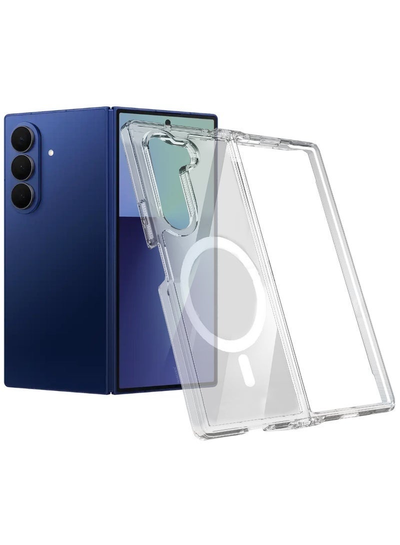 JAJEEK Transparent MagSafe Case for Samsung Galaxy Z Fold 7 with Magnetic Ring, Dual-Part Protective Cover, Slim Hinge-Compatible Design & Shockproof Clear Back – Scratch-Resistant & Lightweight - Image 2