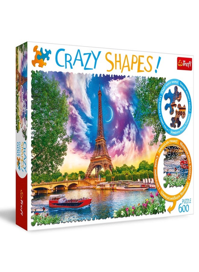 Trefl Sky Over Paris 600 Piece Jigsaw Puzzle Crazy Shapes Print, DIY Puzzle, Creative Fun, Classic Puzzle for Adults and Children from 10 Years Old - Image 1