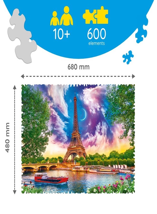 Trefl Sky Over Paris 600 Piece Jigsaw Puzzle Crazy Shapes Print, DIY Puzzle, Creative Fun, Classic Puzzle for Adults and Children from 10 Years Old - Image 5