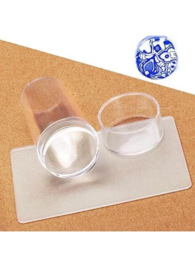 Clear Silicone Nail Stamp with Jelly Head and Matte Cap and Handle Code 5075 - Image 3