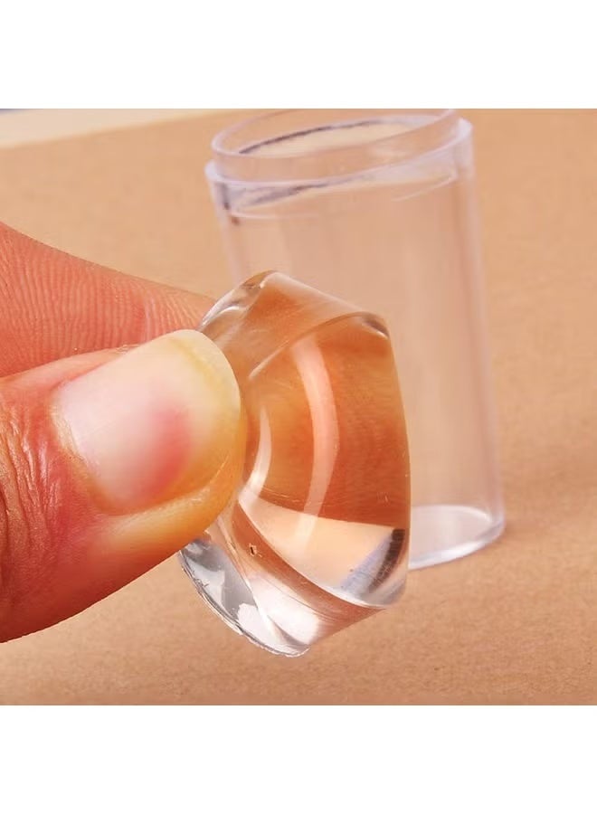 Clear Silicone Nail Stamp with Jelly Head and Matte Cap and Handle Code 5075 - Image 5