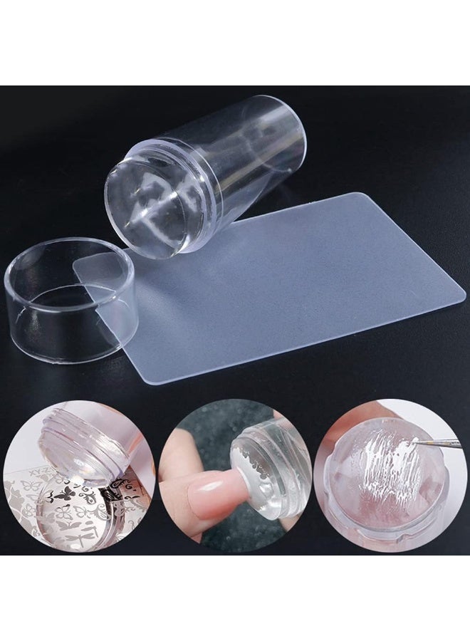 Clear Silicone Nail Stamp with Jelly Head and Matte Cap and Handle Code 5075 - Image 1
