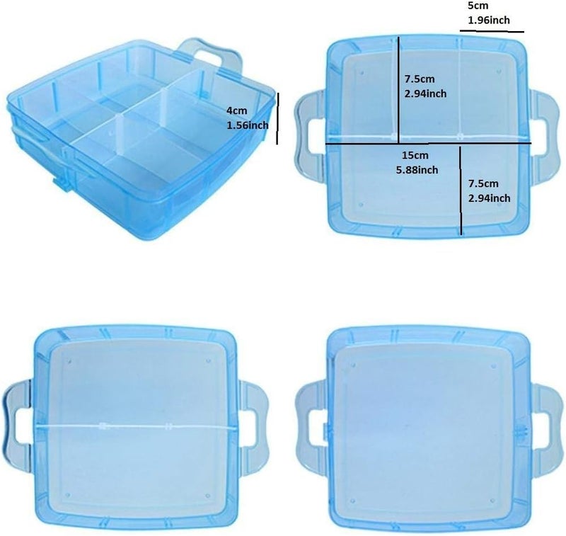 KASTWAVE 3-Tier Stackable Storage Container Box with 30 Compartments, Plastic Storage Box for Toys Arts and Crafts,Fuse Beads, Washi Tapes - Image 3