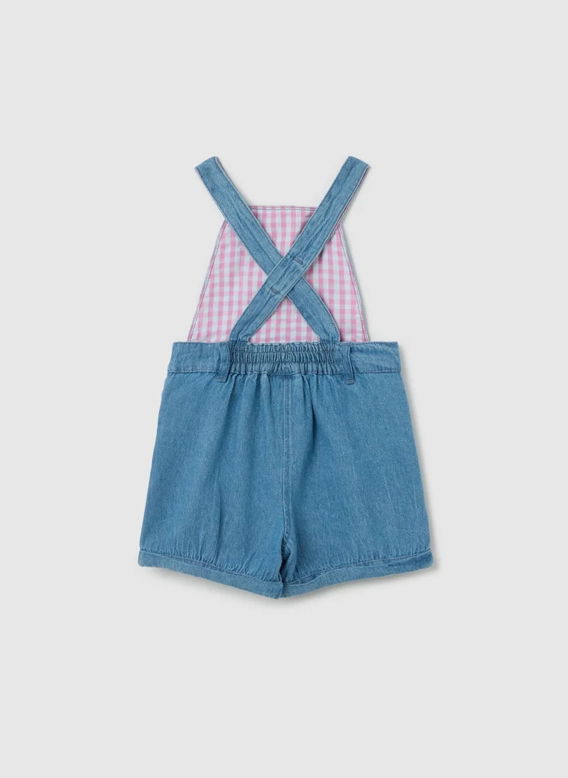 او في اس Denim Dungarees With Bows Application