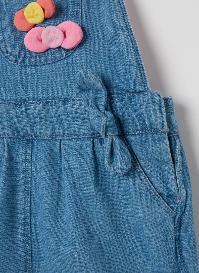 Ovs Denim Dungarees With Bows Application