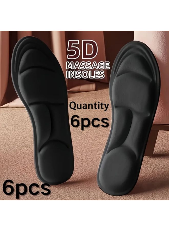 Orthotic Insoles For Work Boots 3 Pairs Black Size EU35 36 Arch Support Shock Absorbing Memory Foam - Image 1
