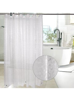 Dominy Plastic Shower Curtain, Heavy Duty Shower Curtain for Bathroom, Waterproof Vinyl Shower Curtain, 3 Magnets, Rustproof Mental Grommets, 180cmx180cm  - Image 3