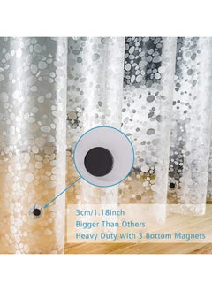 Dominy Plastic Shower Curtain, Heavy Duty Shower Curtain for Bathroom, Waterproof Vinyl Shower Curtain, 3 Magnets, Rustproof Mental Grommets, 180cmx180cm  - Image 2