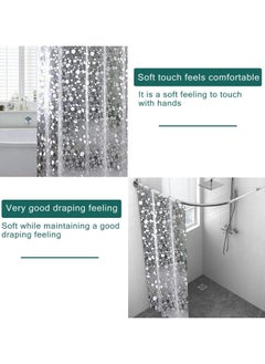 Dominy Plastic Shower Curtain, Heavy Duty Shower Curtain for Bathroom, Waterproof Vinyl Shower Curtain, 3 Magnets, Rustproof Mental Grommets, 180cmx180cm  - Image 5