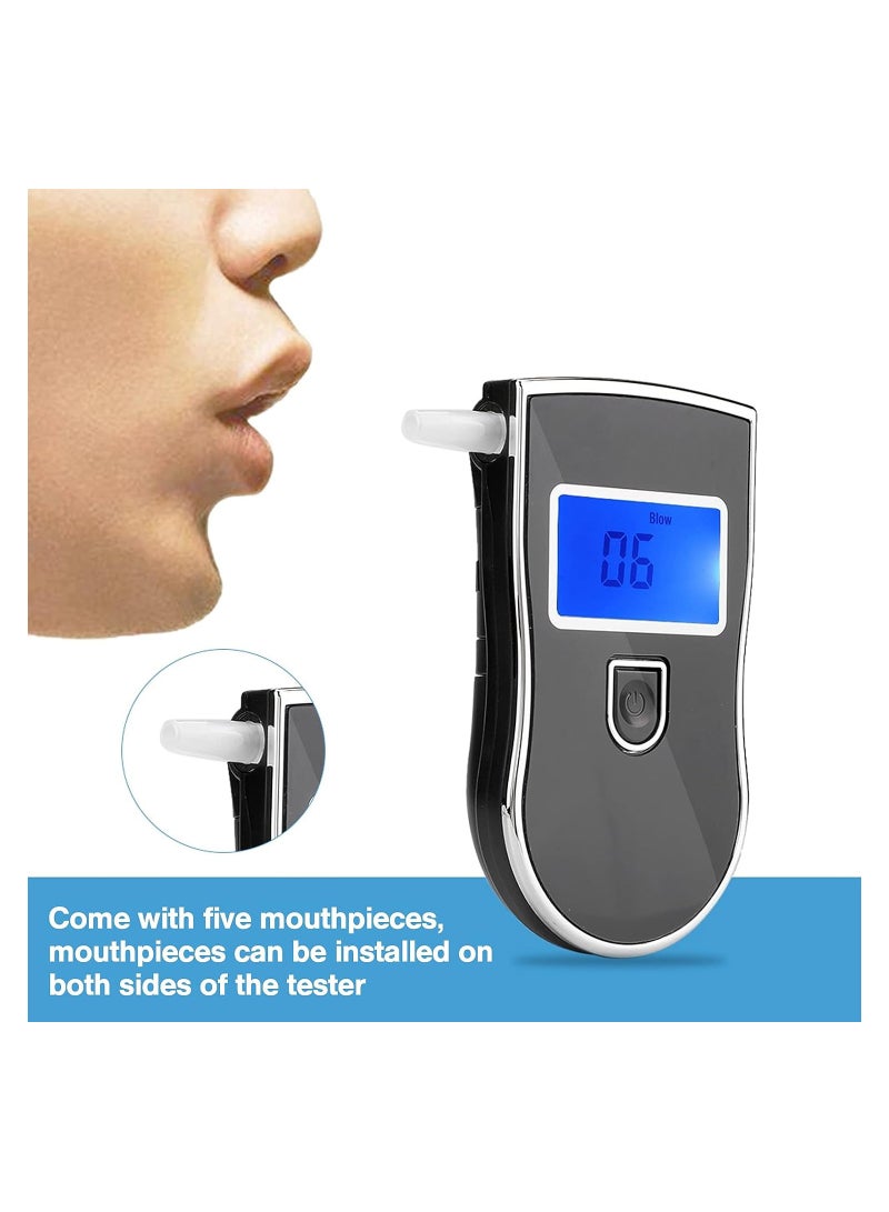 Breathalyzer, Breath Tester, Portable Breathalyzer, Personal Breathalyzer with 5 Mouthpieces & Digital Blue LCD Display for Personal Home Use - Image 2