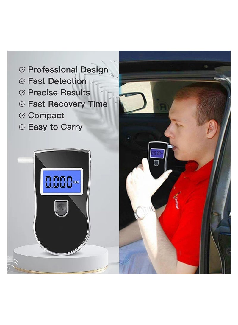 Breathalyzer, Breath Tester, Portable Breathalyzer, Personal Breathalyzer with 5 Mouthpieces & Digital Blue LCD Display for Personal Home Use - Image 3