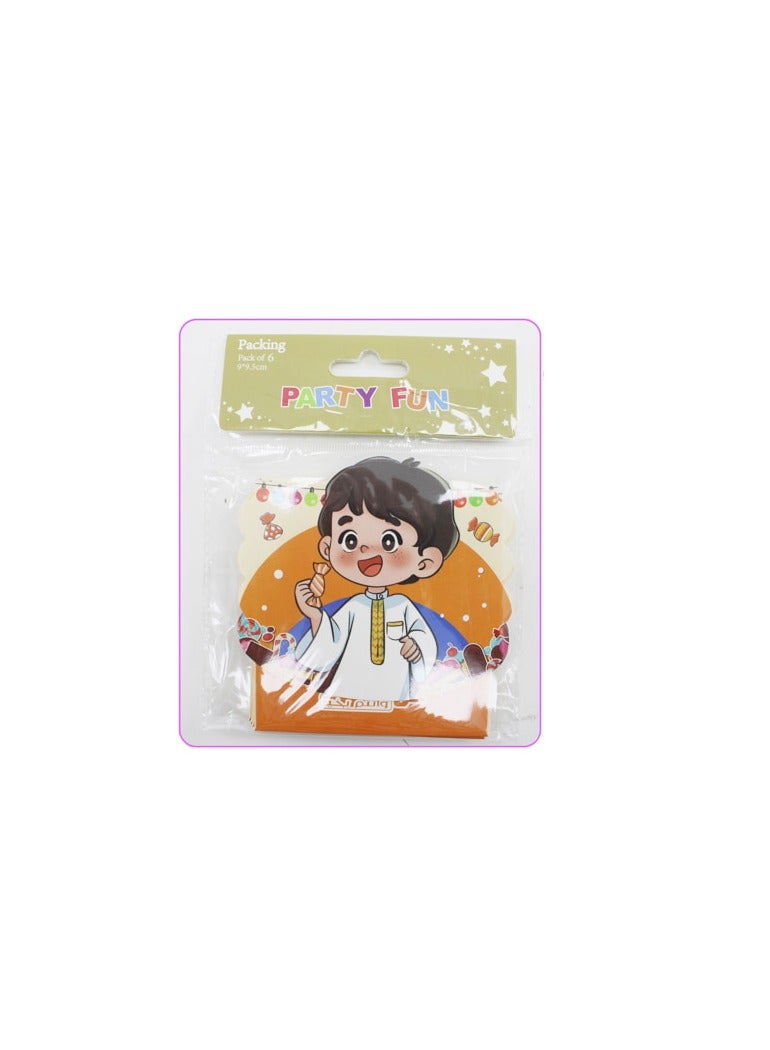 بارتي فن ظرف هدايا كول آم 6 قطع Pkt 9x9.5 سم.Boy - Image 3