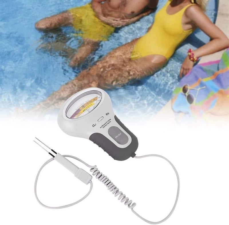 ويوبلز جهاز قياس رقمي محمول 2 في 1 لجودة المياه، يقيس درجة الحموضة والكلور، لتحليل جودة مياه المسابح - Image 4