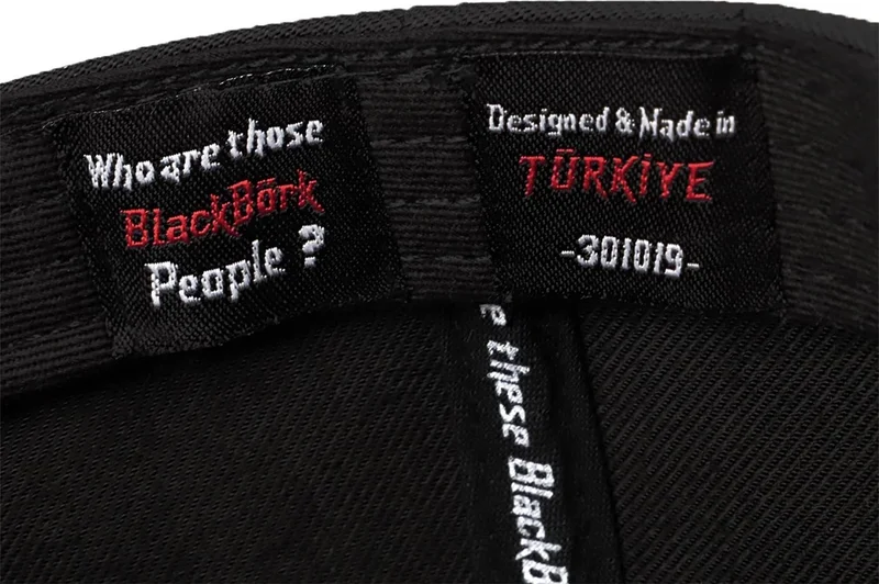 بلاك بورك V1 Baseball Kurt - Black Cordura Fabric Hat with 3 Code Logo