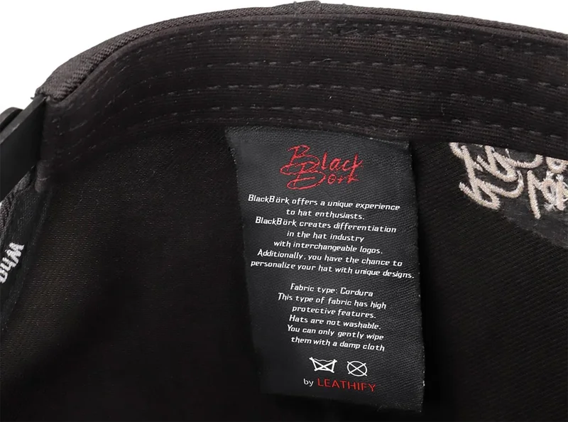 بلاك بورك V1 Baseball Kurt - Black Cordura Fabric Hat with 3 Code Logo