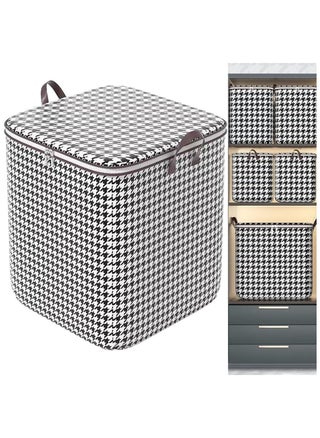 Houndstooth Storage Bag Large Capacity Folding Clothes Portable Wardrobe Sorting Clothes Storage Box With Reinforced Handle Zipper For Home Shelf Organizer (1 Pack 140L) - pzsku/ZA2435A2DDCD1B75F5D2DZ/45/_/1733126312/47b04ee1-ca43-4d57-b483-9943085e11f6