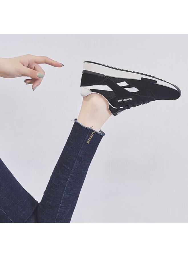 Zhr Zese Casual Women's Shoes Selected Cowhide Comfortable Versatile Women's Shoes Classic Trendy Colorblock Sports Shoes Korean Fashion Lightweight Breathable Women's Shoes Ak60 Black Size 35 - Image 2