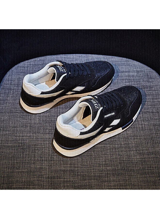 Zhr Zese Casual Women's Shoes Selected Cowhide Comfortable Versatile Women's Shoes Classic Trendy Colorblock Sports Shoes Korean Fashion Lightweight Breathable Women's Shoes Ak60 Black Size 35 - Image 5