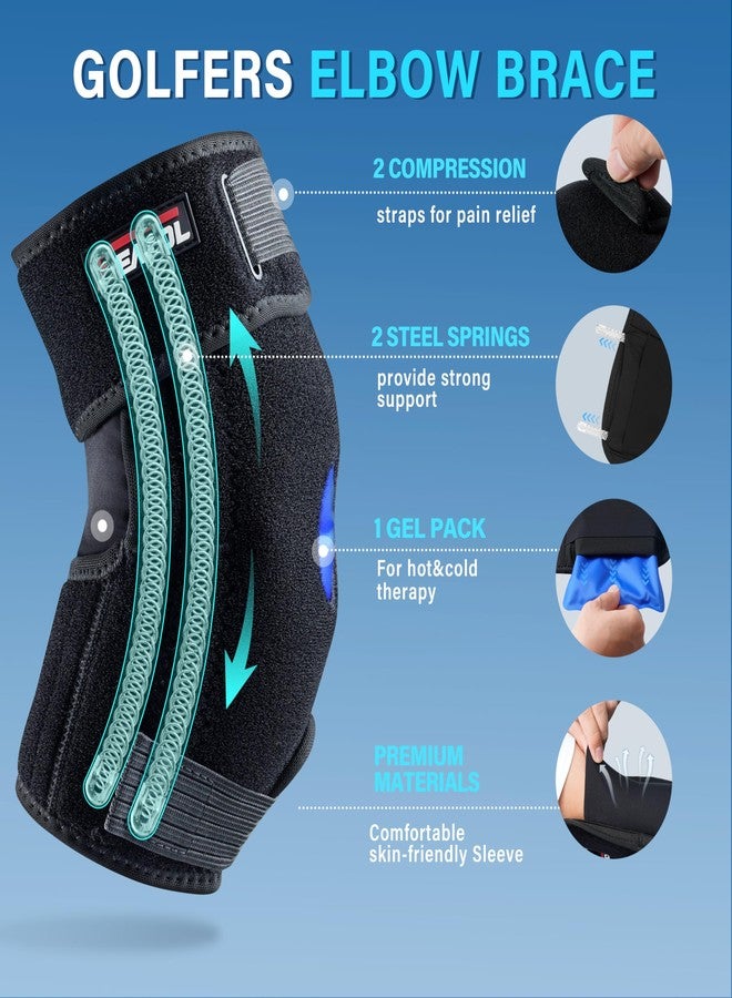 FEATOL Elbow Brace with Ice Pack for Tendonitis and Tennis Elbow-Pain Relief for Cubital Tunnel, Ulnar Nerve Entrapment, Bursitis-Reusable Ice Pack Brace for Men and Women, Medium - Image 3