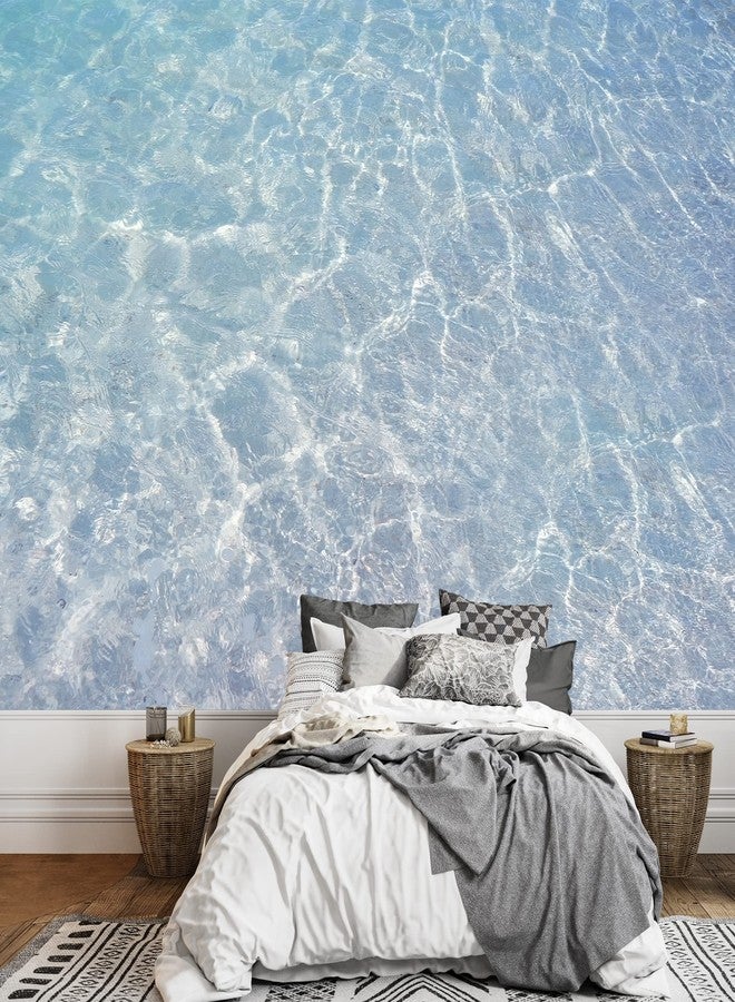 wall26 - Clear Blue Ripple Aqua Texture - Removable Wall Mural | Self-Adhesive Large Wallpaper - 66x96 inches - Image 1