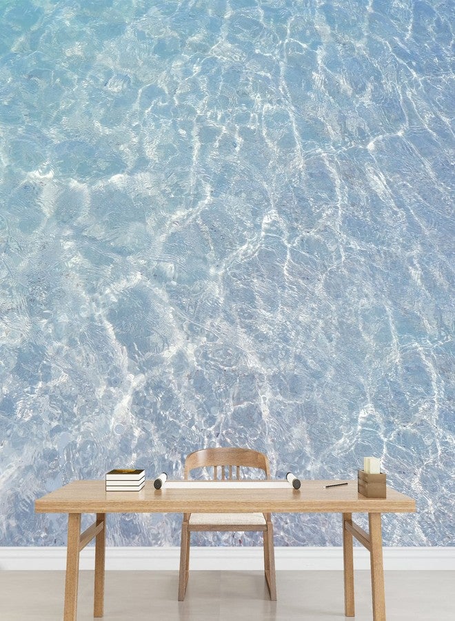 wall26 - Clear Blue Ripple Aqua Texture - Removable Wall Mural | Self-Adhesive Large Wallpaper - 66x96 inches - Image 3