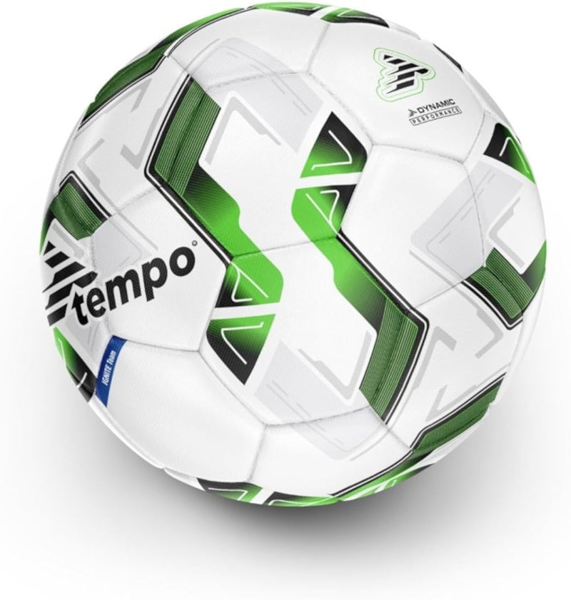 Tempo IGNITE Team White and Green Size 5