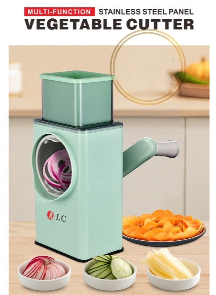Multi Function Manual Vegetable Cutter with Stainless Steel Blades – Hand Crank Slicer for Kitchen Use