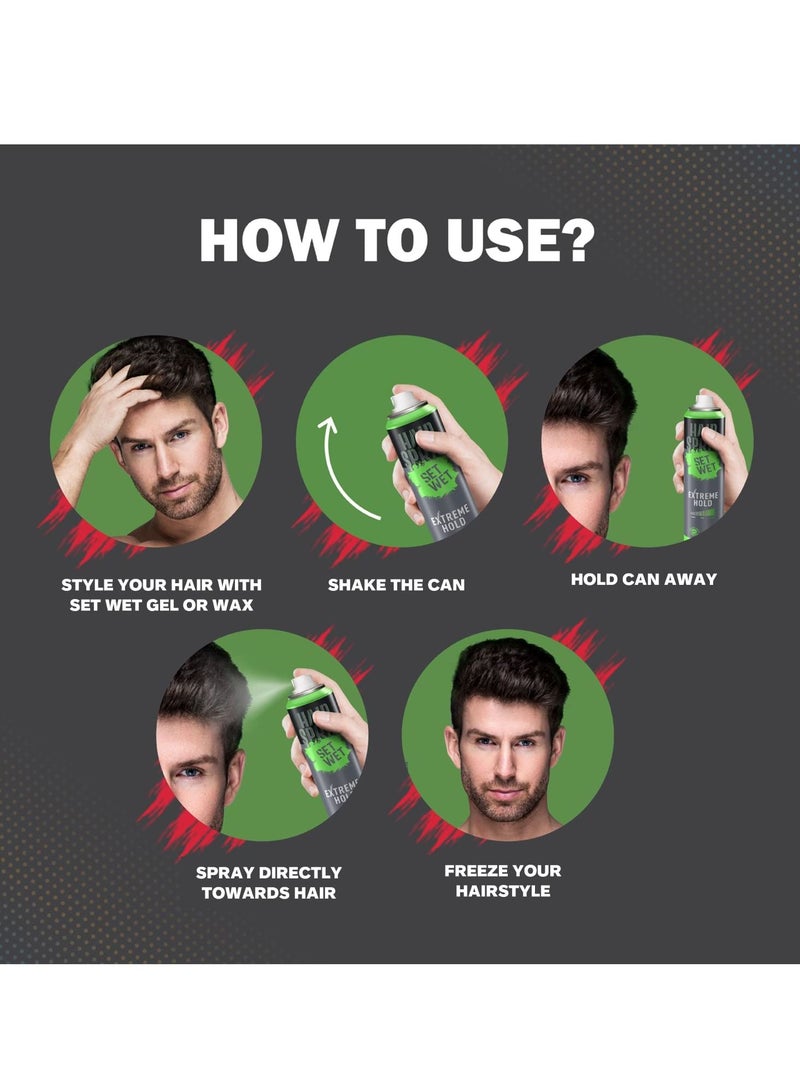 Hair Spray for Men Extreme Hold 200ml No Sulphate No Paraben Quick Hair Styling and Setting No Flaking