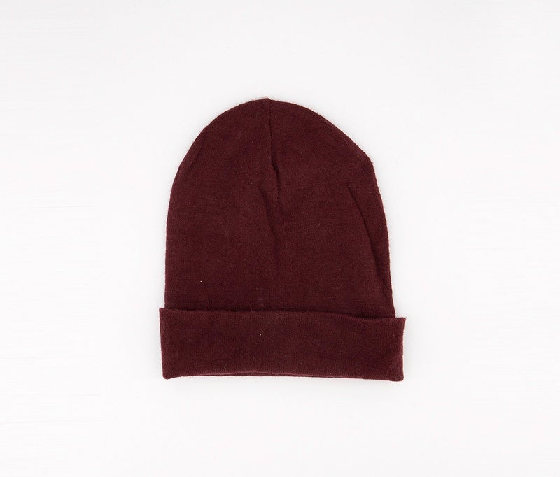 Sinsay Women Solid Beanie Hat, Maroon