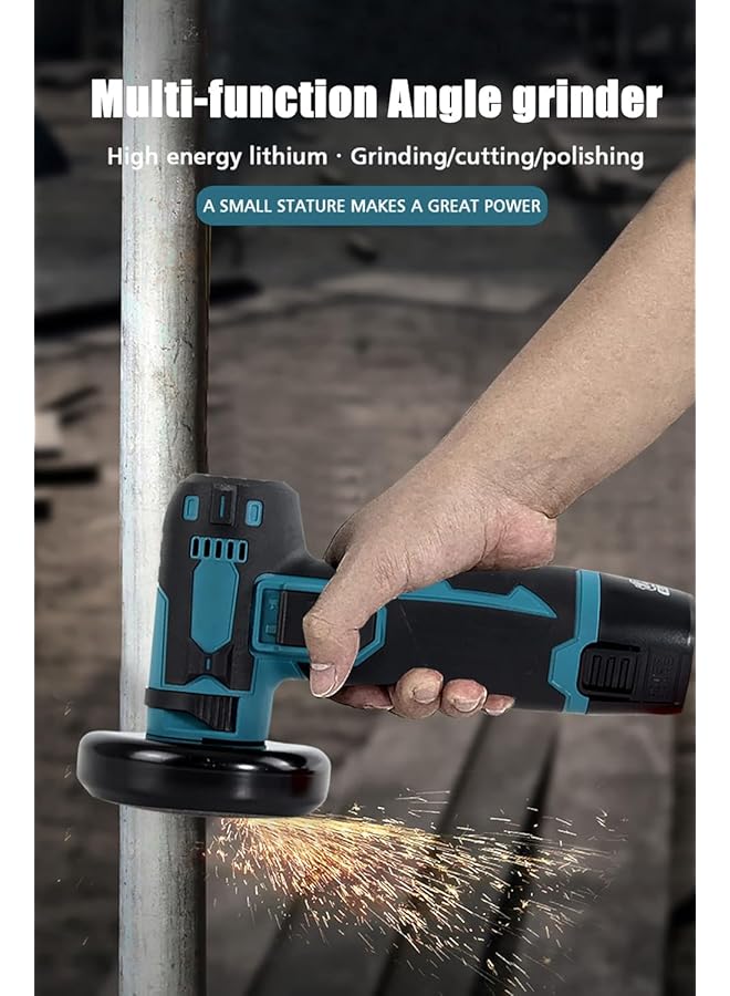 erorex 12V Cordless Brush Angle Grinder Kit Ginding Disc 3 Inch76Mm Lightweight Angle Grinder Tool W 2Pcs 1300Mah Lithium Ion Battery And Charger Ergonomic Button Position For Reducing Hand Pressure - Image 5