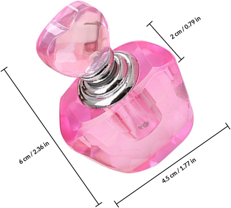 Refillable Pink Heart-shaped Glass Perfume Bottle Box, Mini Decorative Crystal Bottle for Wedding Favors, Party Prizes, Travel Sample Scent Container - Image 2