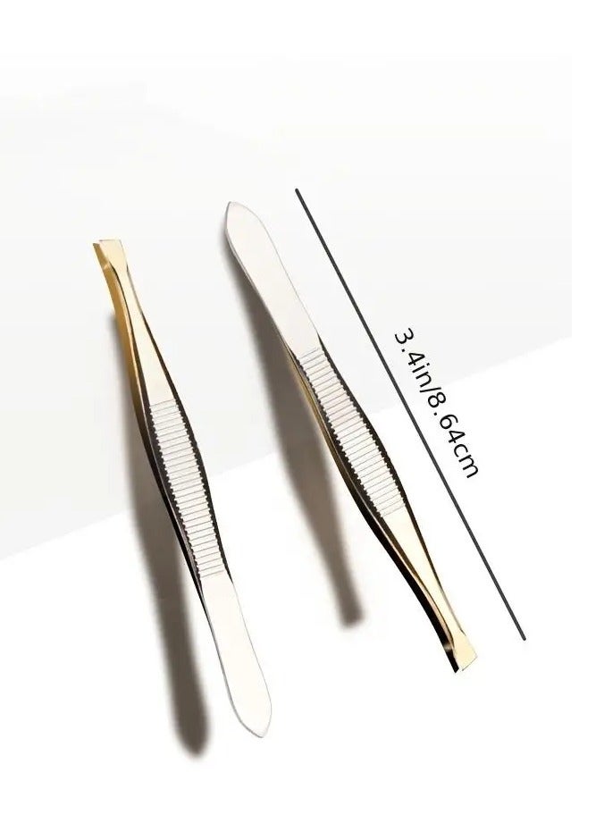 ORiTi 1 PCS Professional Slanted Eyebrow Tweezer for Men and Women Beauty Tools for Beauty Salon Home Use Gold - Image 4