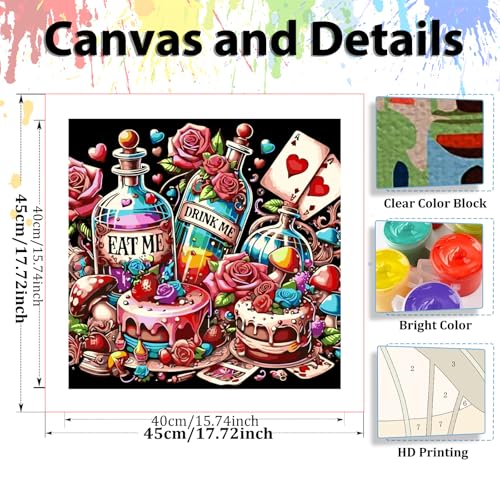 hkejoi Paint by Numbers Kit for Adults Beginners Adult Paint by Number Kits on Canvas DIY Crafts Acrylic Painting by Number for Gift Home Decor 16x16 inch - Image 3
