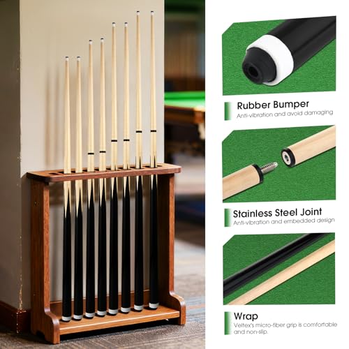 JEPNJPU Pool Cue Sticks 36inch 42inch 48inch 52inch 58inch Set of 2 or 4Pool Cue with 13mm Leather Tip for Adults Beginners2Piece Design14oz to 20oz Weight Options - Image 3