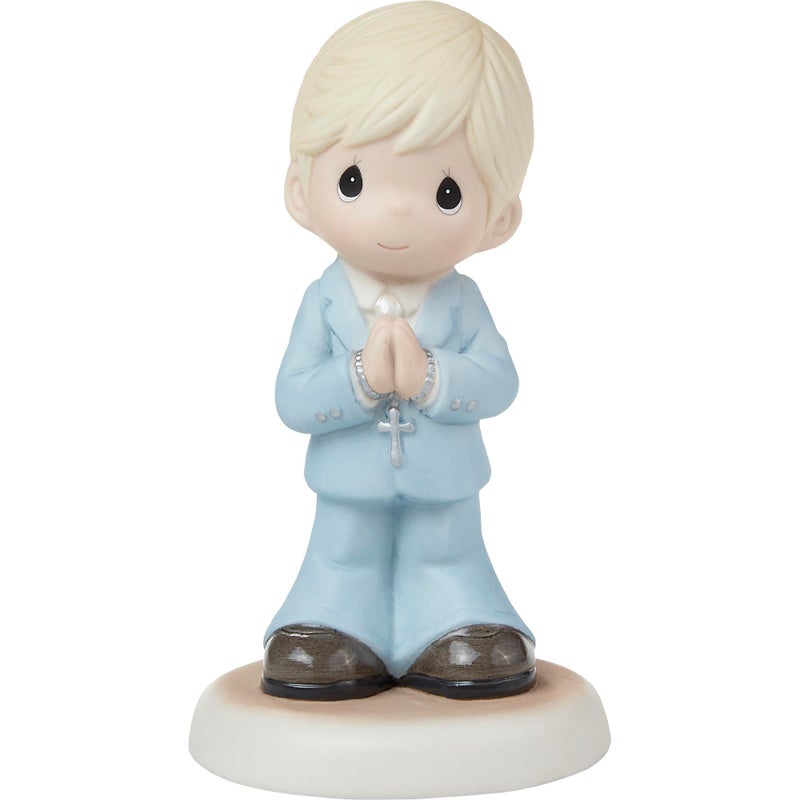 Precious Moments Precious Moments Communion Figurine Blessings On Your First Communion Gift for Boys Blond Hair Boy Religious Keepsake for Catholic and Christian Faith