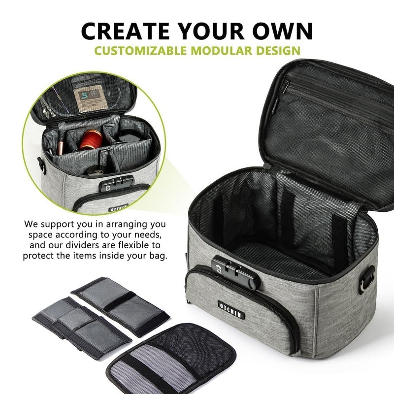 OZCHIN Smell Proof Bag with Combination Lock, Smell Proof Box Activated Carbon Fiber Smoking Accessories, Smell Proof Container, Great Gifts for Fatherâ€™s Day, Premium Odor Proof Bag(Grey) - Image 4