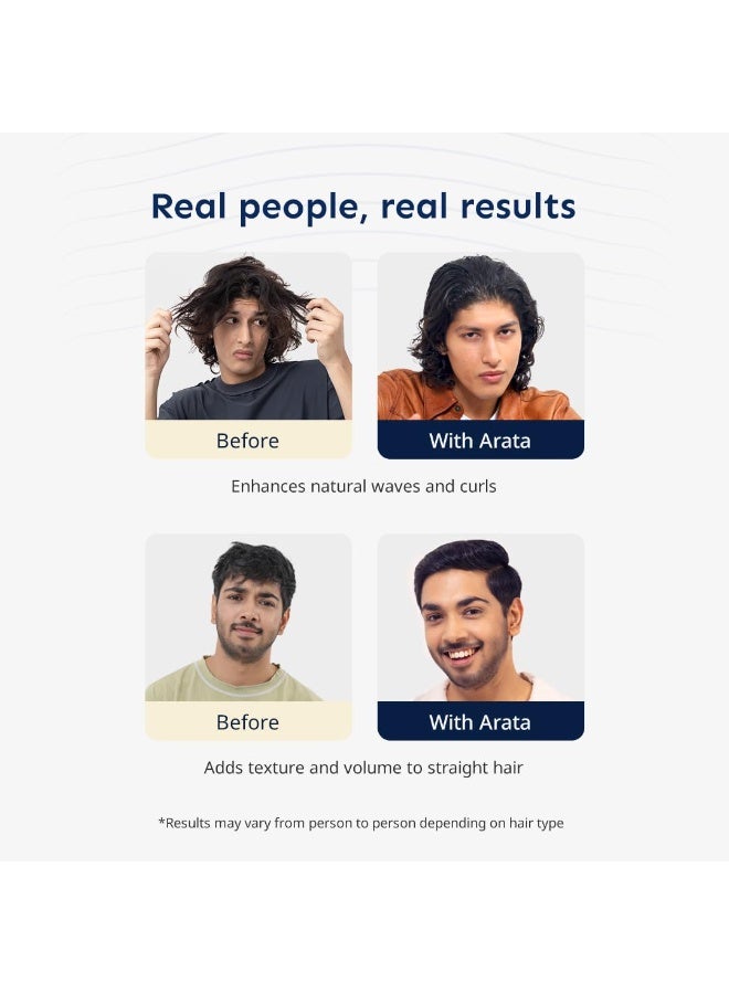 ARATA Sea Salt Hair Texture Spray - 50ml | With Niacinamide & Biotin | For Instant Volume, Texture & Beachy Waves | Matte Finish | Made For All Indian Hair Types - Image 4