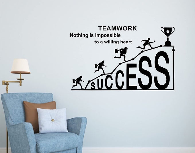 TEAM WORK SUCCESS MEDIUM VINYL WALLSTICKER 50CM X 80CM