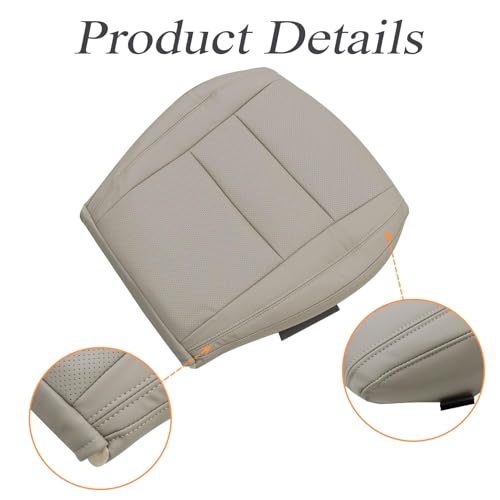 Priprilod Tan Perforated Leather Driver Side Bottom Replacement Seat Cover Compatible with Jeep Grand Cherokee 2011 20122 2013 2014 2015 2016 - Image 3